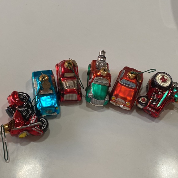 Department 56 blown glass Christmas 6 🚘 car 🚗 German vintage tree 🌲 ornaments - Picture 16 of 16